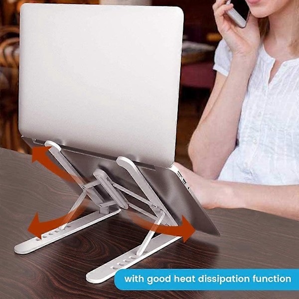 Laptopställ Portabel ABS Ergonomisk Laptop Riser Laptop Hållare Justerbar Vikbar Ventilerad