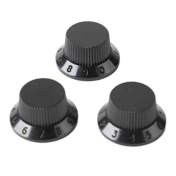 Gitarkontrollknappsett - 1 Volum 2 Tone - Topp Plast - Svart Black