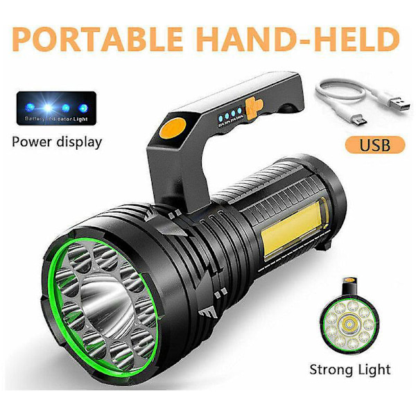 Multifunktionell Portabel Lampa Uppladdningsbar Vattentät Utomhusstrålkastare Nödsituation USB Utomhusbelysning