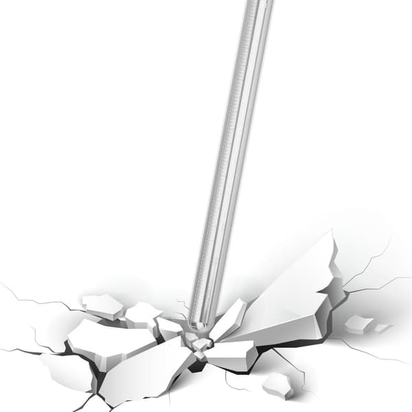 Dykking Tickle Pointer Stick i aluminiumslegering med måling og snor (sølv)