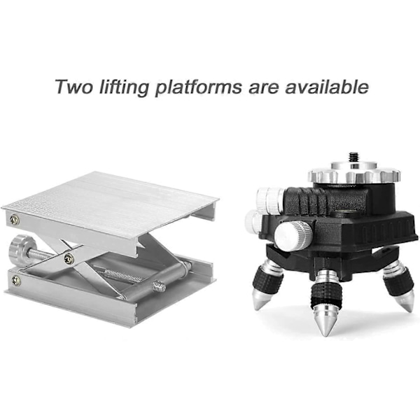 Populær Laser Level Løfteplatform Beslag Nivelleringsmaskine Løftestativ i Aluminiumlegering 62 mm Højdejusterbar holdbar (Farve: Løfteplatform)