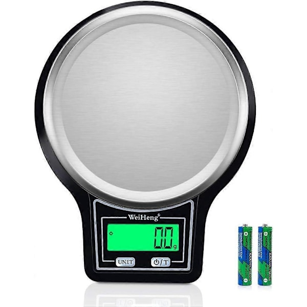 Köksvåg 5Kg/0.1g [Uppgraderad], Hög Precision Elektronisk Matvåg, Rostfri Stålplattform