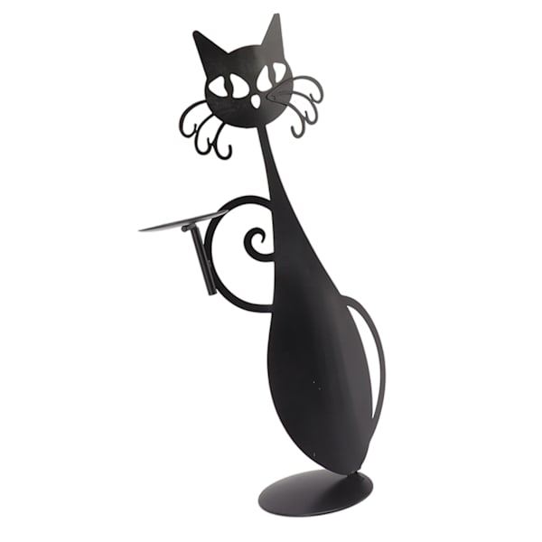 Hemdekorationsljusstake Hållbar Katt Ljusstake Dekorativ Ljusstakehållare för Heminredning Bröllopsmiddag Fest Katt Serverar En Rätt
