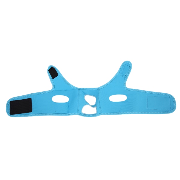 Ansiktsbantningsbandage Andningsbart VLine Lift Up-bälte DoubleChin Reducer-bälte (blå medelstorlek)
