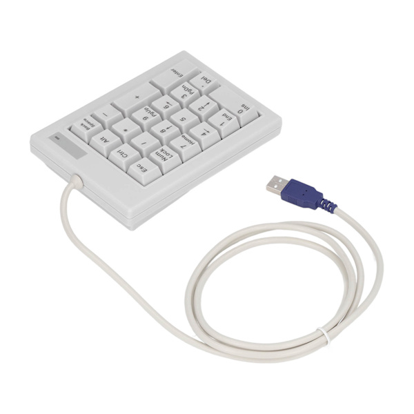 Numerisk knappsats med 21 tangenter DC 5V linjär åtgärdsomkopplare Mini Bärbar USB numerisk knappsats med halkfria fötter för bärbara stationära datorer