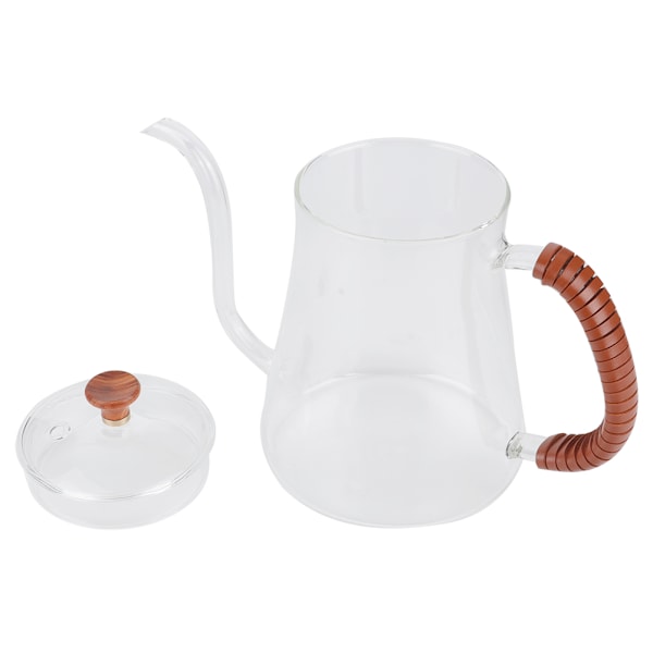 Tjockväggig glas gåshals vattenkokare tekanna över häll kaffe dropp 600ML