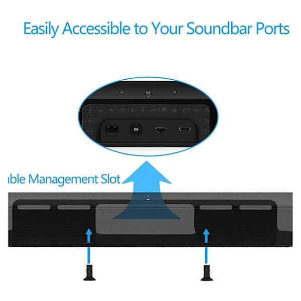 Soundbar Väggfäste Hylla Högtalarfäste för Gen 1 Gen 2 Kontor Vardagsrum-Svart- Svart