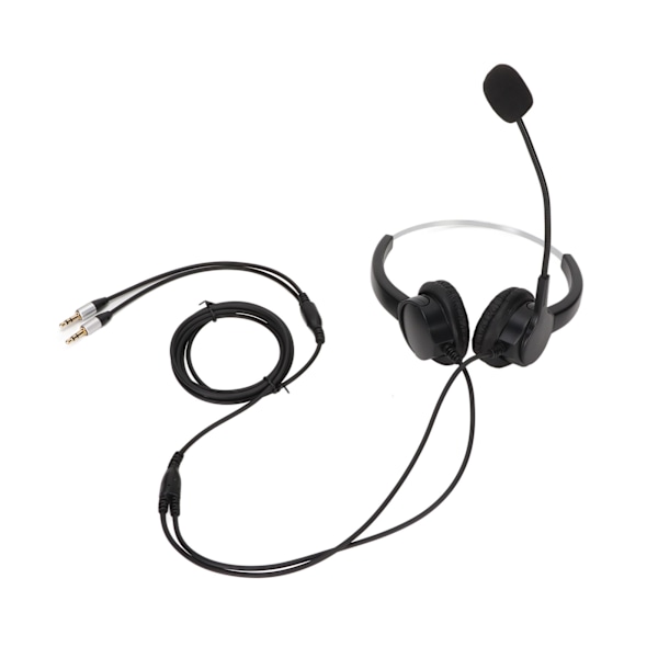 Callcenter-headset med dobbelt 3,5 mm stik, høreværn, støjreducerende mikrofon, computerheadset