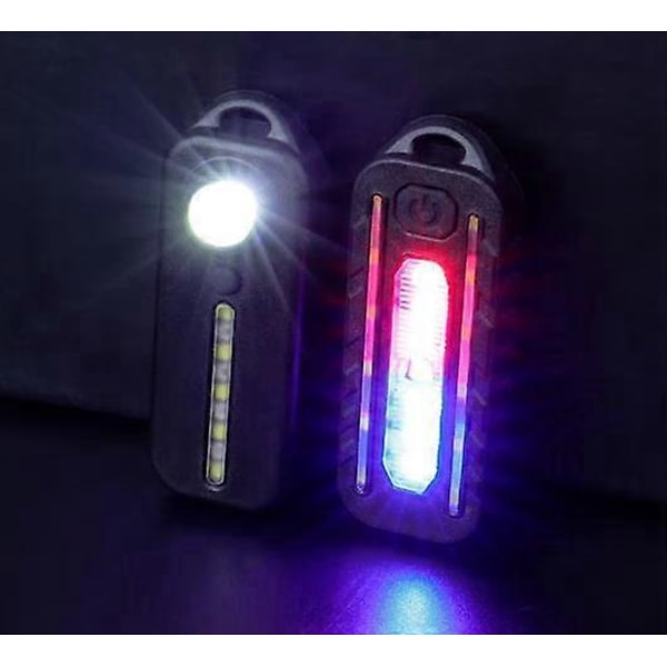 Blå Cykellygte Genopladelig LED For- og Baglygter, Vandtæt og Stødsikker Kraftige Lamper, Hjelmlamper, til MTB Cyklist Klapvogn Camping Løbehjul