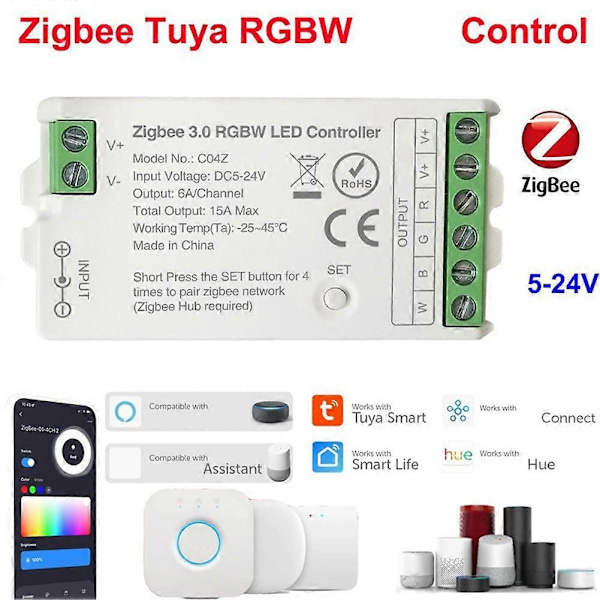 Zigbee 3.0 WiFi LED Controller 2.4GHz RGBW LED Strip