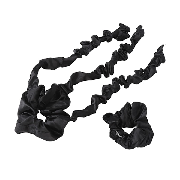Varmefri hårkrøllemaskine med Scrunchie Varmefri krøllestang pandebånd Sovende hårruller Stylingværktøj Sort