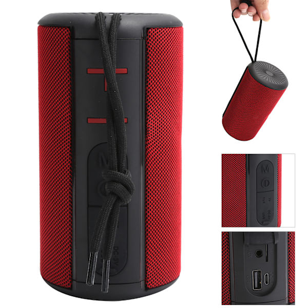 Hdy‑G41 Bluetooth-højttaler, bærbar lyd til skrivebord, mobiltelefon, subwoofer (rød)