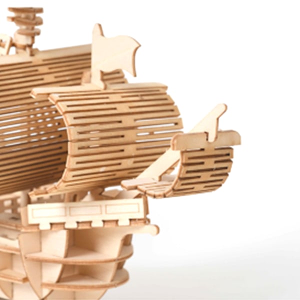 3D Trä DIY Seglingsskepp Leksaker Pussel Leksak Montering Modell Skrivbordsdekoration för Barn