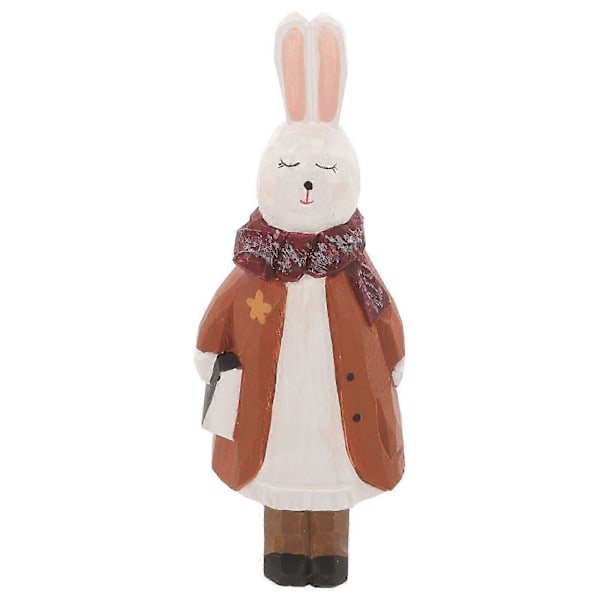 Påskehare Figur Træ Udskåret Påske Kanin Skrivebord Kanin Ornament Som Vist 13.50X4.90X4.00CM