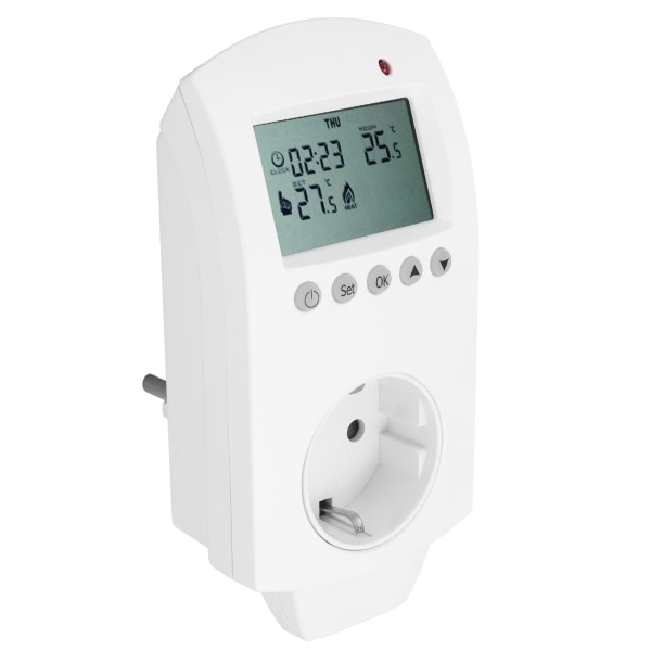 Plug-in-termostaatti LCD ohjelmoitava lämmityslämpötilan säädin 16A EU AC230V