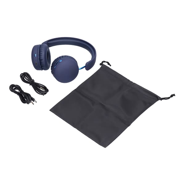 Trådlösa Bluetooth-hörlurar Over Ear Vikbara med djup bas och brusreducering för bärbar dator PC Blå