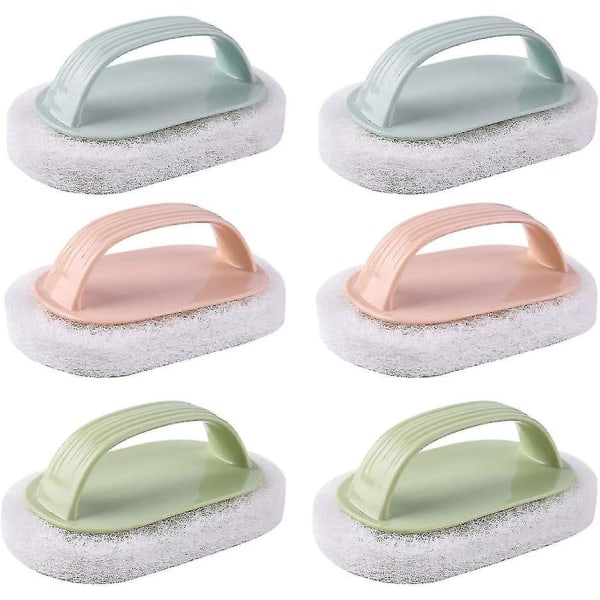 6-osainen kodin set tavallisilla varrella kylpyhuoneeseen, wc:hen, keittiöön - sininen, vaaleanpunainen, vihreä