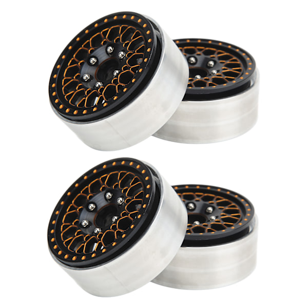 4 stk 1,9 tommers Crawler Wheel Hub RC Aluminium Alloy Crawler Bilfelger for Axial SCX10 90046 1/10 Svart Gull