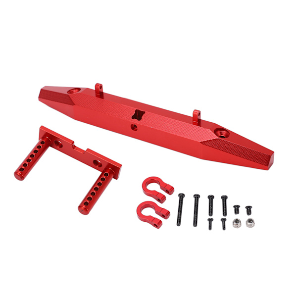 1/10 RC-bil bakre stötfångare aluminiumlegering RC Crawler bil stötfångare för utomhus för SCX10 90046 90047 röd