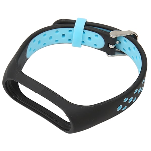 Ersättningsarmband Fullt skydd Justera Storlek Mjuk Silikon Smart Armband Rem för Mi Band 7 Svart Blå