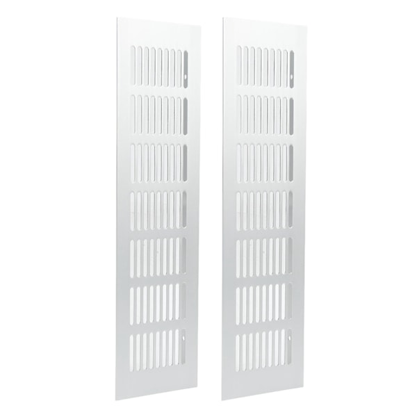 Luftventil Grill Varmeavledning Aluminium Legering Sølv Rektangulær Ventilasjonsgrilldeksel for Skap Klesskap RV Campingvogn 80x300mm/3.14x11.81in