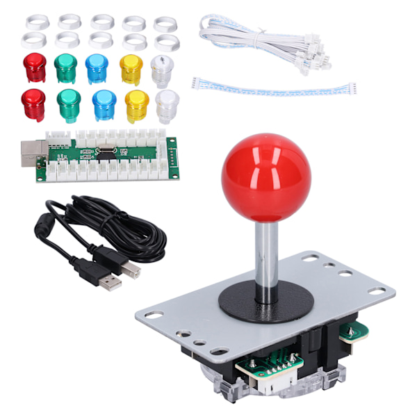 QM070912 Arcade-spil DIY-sæt med LED-arcadeknapper Ingen forsinkelsesencoder til Raspberry Pi DIY-projekter