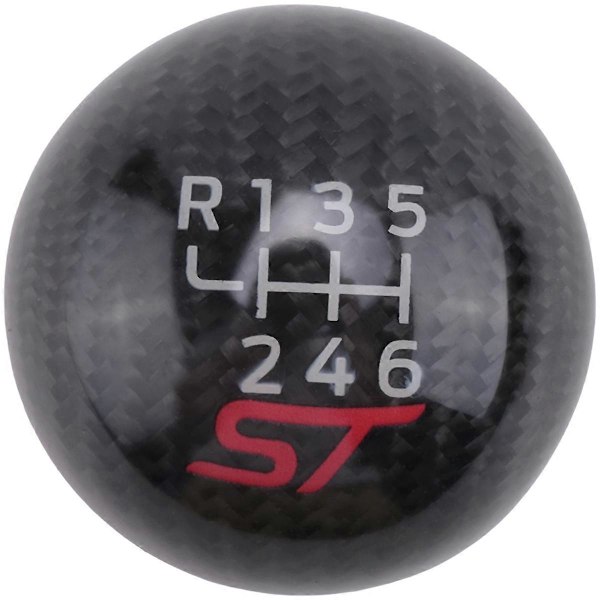 6-gears Carbon Fiber Gear Shift Knob til Bilræs