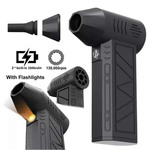 LED Turbos Blower Kompakt snöslunga med LED 3 hastigheter justerbar effekt Mini Turbos Luftfläkt Black