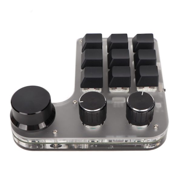 Mini brugerdefineret tastatur 9 taster 3 knapper programmerbar RGB-baggrundsbelyst programmeringsmakrotastatur til computerspilsoftware sort