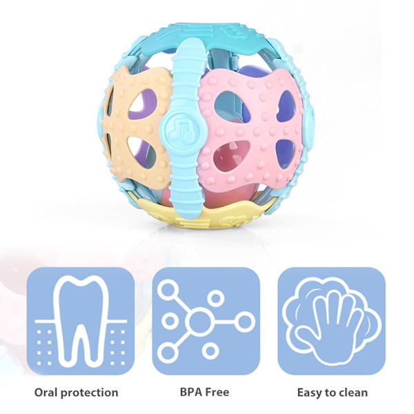 Baby Toy Infant Baby Grabber Ball för spädbarn Baby Grasping Ball Sensorisk leksak Mjuk gummiball