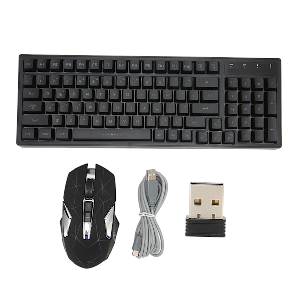 2.4G Keyboard Mouse Combo 96 Keys 1000 1600 2400DPI Power Saving Mode RGB Backlit Chargeable PC Keyboard Mouse for Home