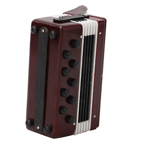 6 cm Miniature trærød harmonika Model Instrumental Model med delikat æske musikalsk gave