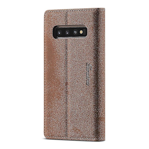 Forwenw Läderfodral för Samsung Galaxy S10+ Brun