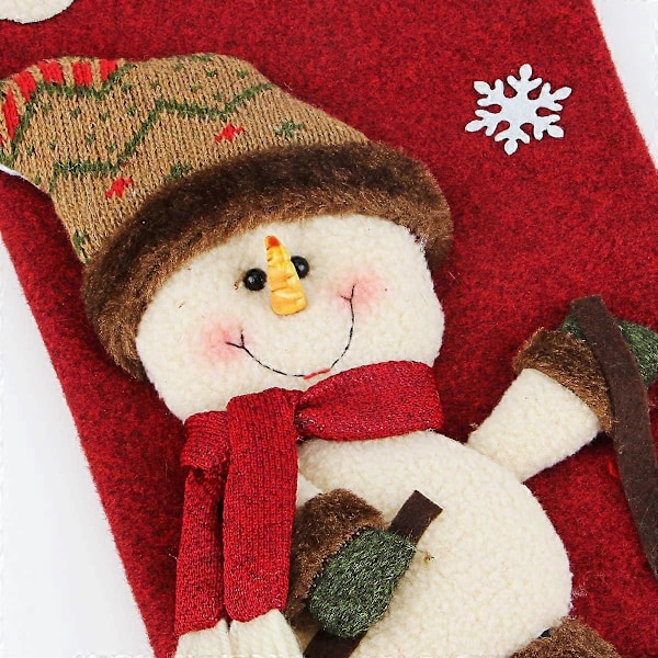 3-delars set julstrumpor 45,7 cm (ungefär), med 3D jultomte, snögubbe