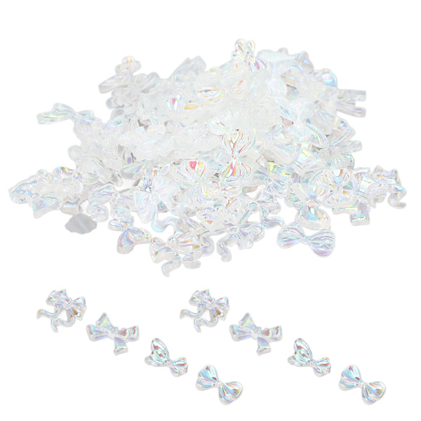 3D Resin Nail Charms DIY Søde Bowknot Former Faux Rhinestones Charms Smykker Tilbehør Crafting