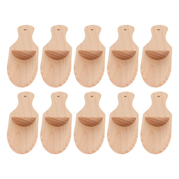 10 kpl Kylpyammeen suolakauha Monikäyttöinen ympäristöystävällinen pyökkipuinen kannettava suolakauha kylpyhuonetyypille 1 (9,7x3x1,4cm/3,8x1,2x0,55 tuumaa)