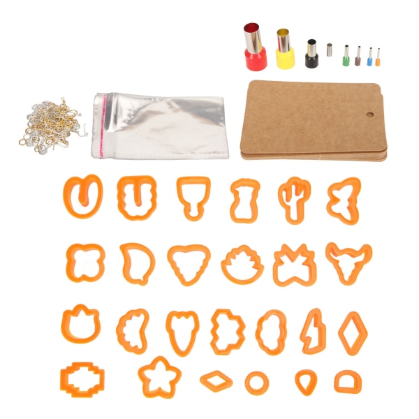 193 st Polymer Clay Örhängen Cutters DIY 25 Former Clay Cutters för nyckelringar Halsband Orange