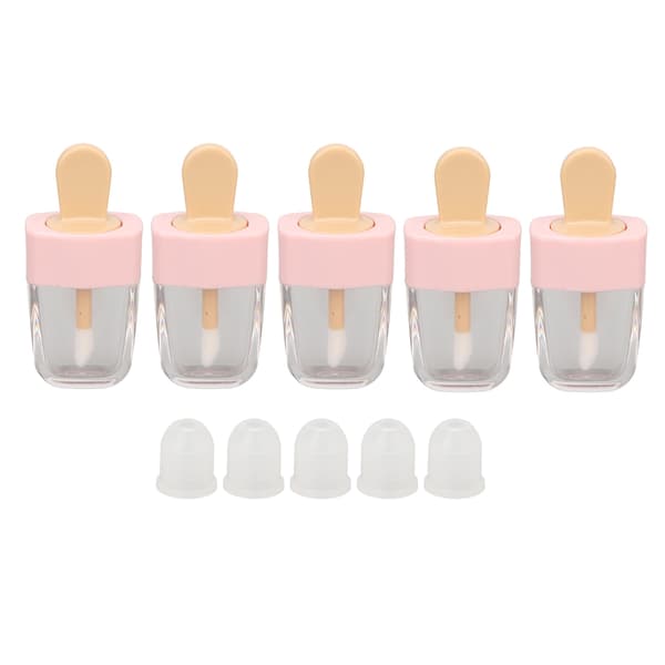 5 stk. 5 ml tomme læbeglasrør isformet forhindrer lækage DIY læbeglasbeholder