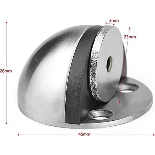 Ruostumattomasta teräksestä valmistettu ovenpysäytin, magneettinen ovenpysäytin, liimattava ovenpysäytin kiinnitysruuveilla ja 3M-liimoilla oven ja seinän suojaamiseksi (4 kpl)