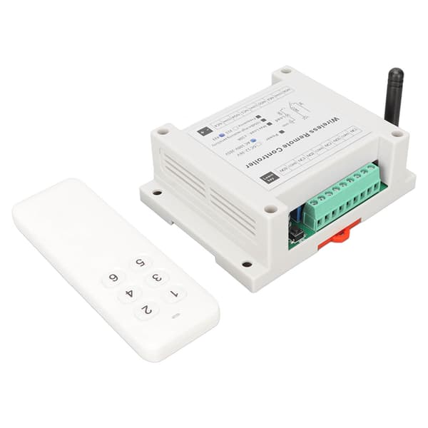Fjärrkontrollmodul 6-kanals reläkontrollkort 433MHz AC 100‑265V
