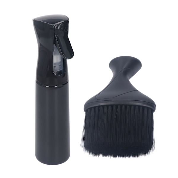 Hårsprayflaska Black Hair Mist Sprayflaska med halsdusterborste för hårklädd