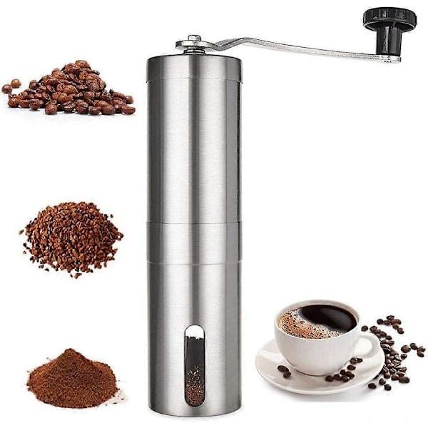 Manuel Kaffekværn Rustfrit Stål Kaffekværn med Konisk Keramisk Kværn Espressokværn