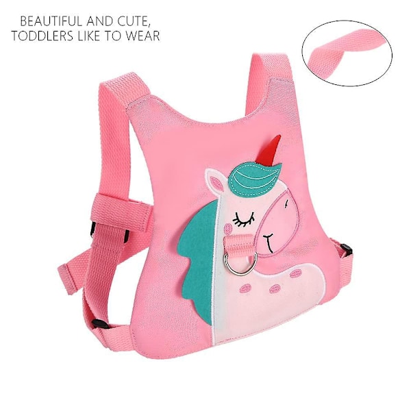 Sikkerhedssele til småbørn og anti-tabt håndledsforbindelse til piger/drenge rejser (Pink, Enhjørning)