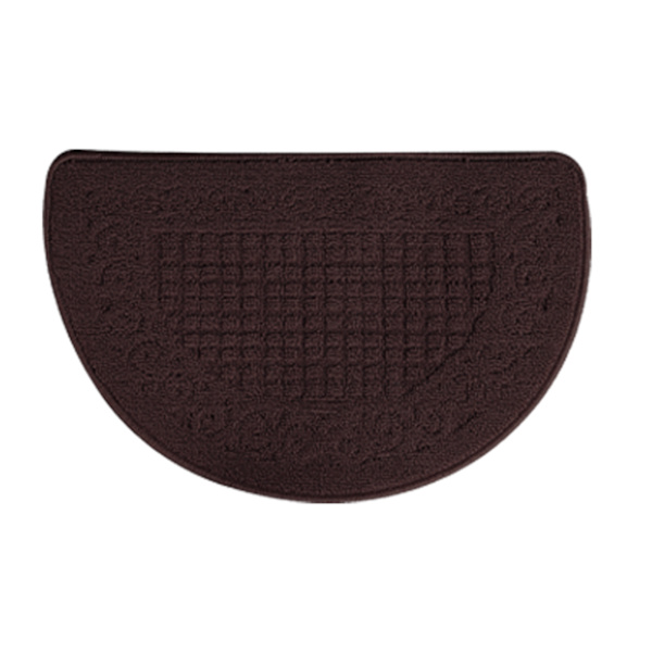 Halvcirkel dörrmatta Halvcirkel golvmatta Dammfälla Polyesterfiber Stark absorption Halkskydd för utomhus inomhus Mörk kaffe 48x78cm / 18.9x30.7in
