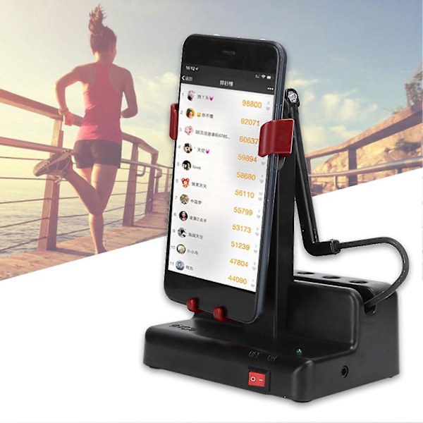 Automatisk Mobiltelefon Skakare Vänster Höger Swing Stegräknare Mobiltelefon Pedometer (Mörkröd)-B15
