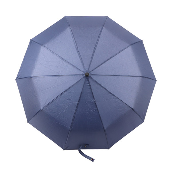10 Rib Fuldautomatisk Paraply Mænd Business Automatisk Sammenklappelig Rejse Paraply til Regn Sol Navy Blå 58.5x10k