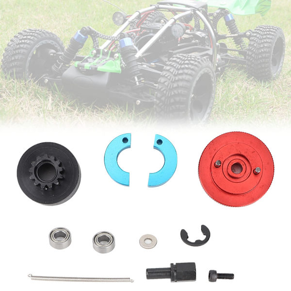 1 sett 13T svinghjulhastighetsclutchvariatorsett Klokkefjærer Passer for 1/10 RC Nitro-motor (rød)