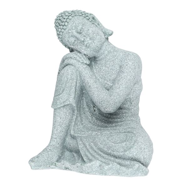Liten Buddha-dekorasjon Utsøkt håndverk Buddha-pynt i grønn sandstein for fisketank Kontemplativ Buddha