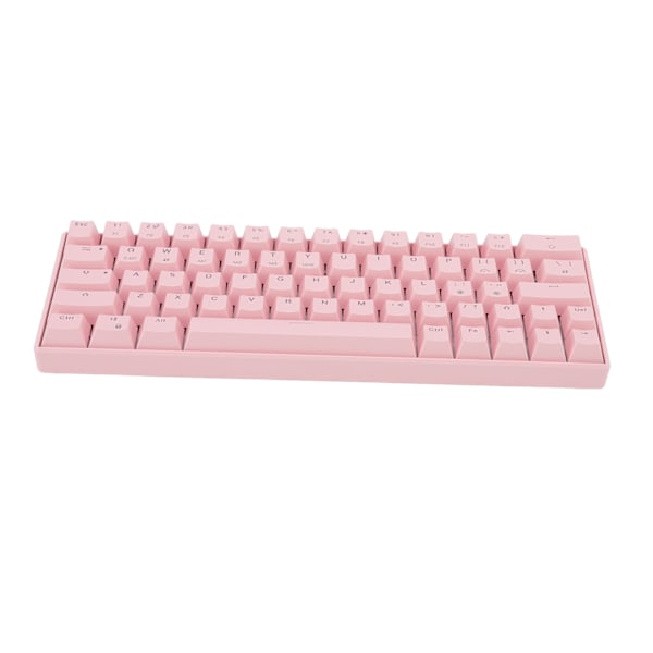 Vaaleanpunainen 64 näppäimen mekaaninen näppäimistö 5V DC tukee langatonta 2.4G Bluetooth 3.0 5.0 Type C langallista pelihiirtä Windows Red Switchille
