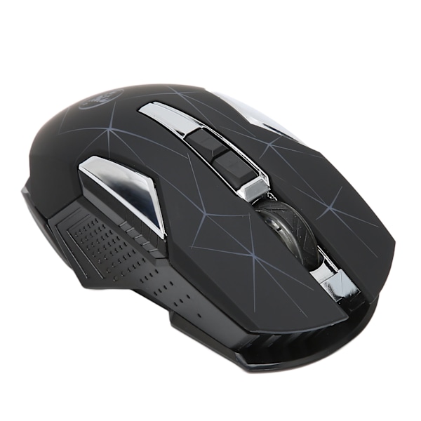Trådløs mus 2.4G trådløs ergonomisk design 3 DPI sklisikker rulle USB oppladbar spillmus for PC bærbar datamaskin svart